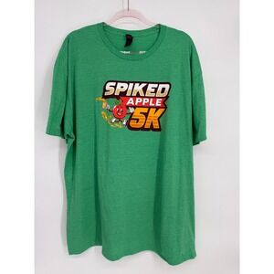 Gildan Spiked Apple 5K T Shirt Green Heather Graphic Tee Men's 2XL